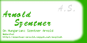 arnold szentner business card